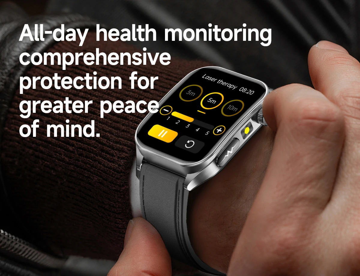 2026 Neue Gesundheits-Smartwatch Lasertherapie Reduziert Drei Hochs Blutsauerstoff Blutdruck Harnsäure Blutfette EKG-Smartwatch Für Herren