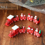 Weihnachten Kunststoffe Zug Spielzeug Mini Zug Deko-Set für Weihnachtsfeier Weihnachtszug Ornament Lustiges Geschenk Heimdekoration