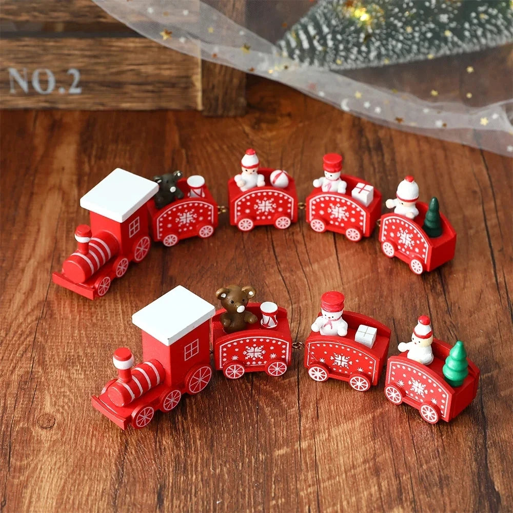 Weihnachten Kunststoffe Zug Spielzeug Mini Zug Deko-Set für Weihnachtsfeier Weihnachtszug Ornament Lustiges Geschenk Heimdekoration
