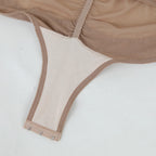 Cross Waist Tummy Control Body Shaping Bodysuit für Damen Ganzkörperkontrolle V-Ausschnitt Mesh Atmungsaktiver Slip Unterwäsche Po-Former