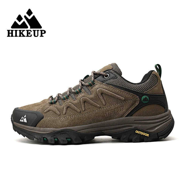 HIKEUP Leder Herrenschuhe für Herren Freizeitschuhe Mode Wasserdicht Winter Luxus Designer Marke Arbeitsstiefel Herren Rutschfeste Sneaker