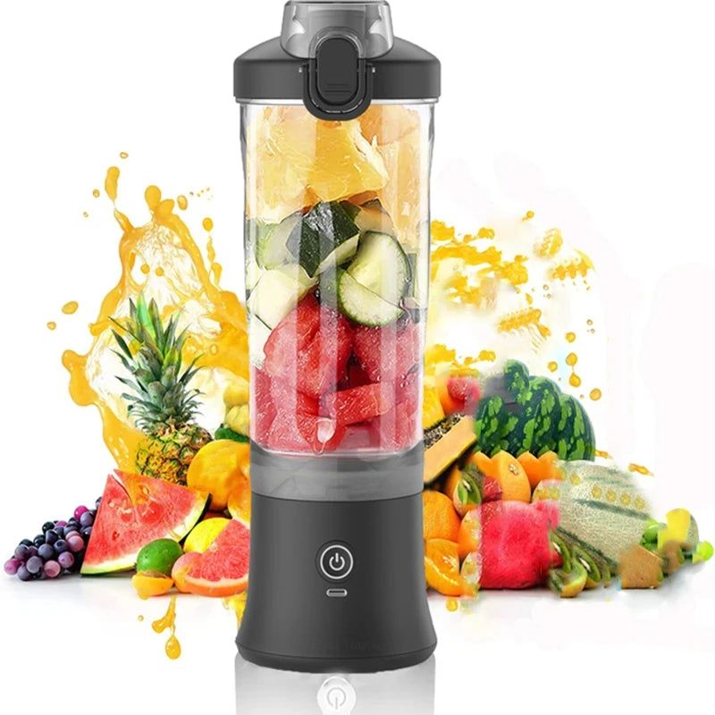 Neuer tragbarer Mixer 600ML Elektrischer Entsafter Fruchtmixer 4000mAh USB wiederaufladbarer Smoothie Mini Mixer Persönlicher Entsafter farbenfroh