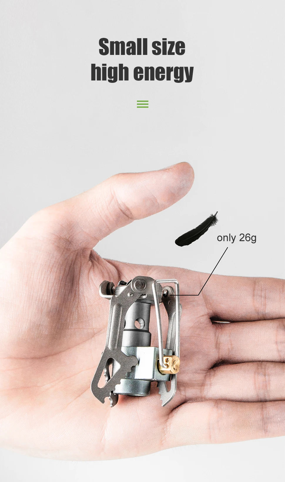BRS Outdoor Gas Stove Mini Camping Gaskocher 25g Ultraleicht Titan Picknick Wanderkocher Überlebensofen BRS-3000T