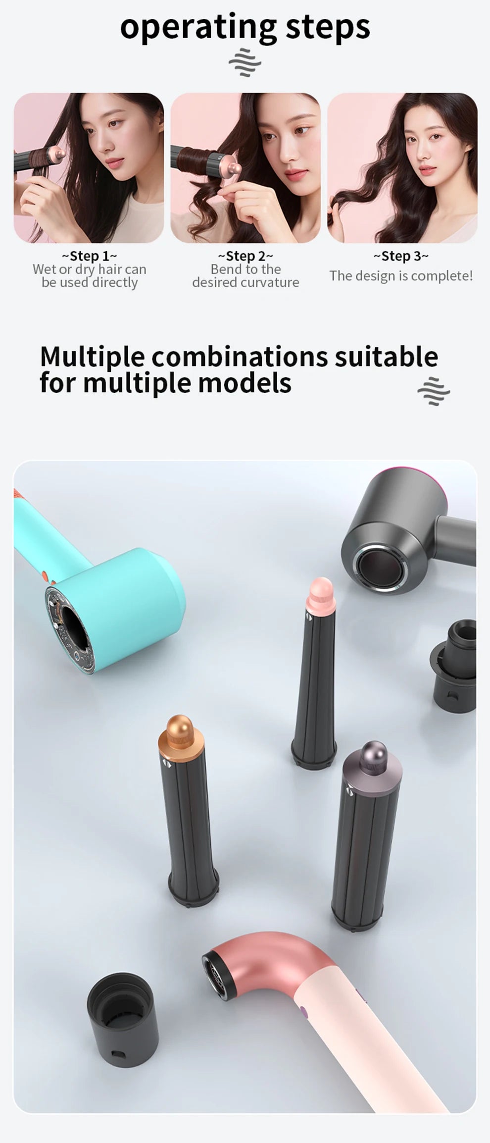 Automatic Curling Iron Hair Styling Tool for Hd15/16/17/18 Curling Wand 1.25 Inch Fast Heating Anti-Scald Ionic Hair Accessories