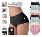 FallSweet 5er-Pack Damen Baumwollslips Nahtlose Plus Size Unterhosen Einfarbige Unterwäsche Weich Atmungsaktive Damenslips