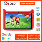 Neue 7 Zoll 5G WiFi Kinder-Tablets Quad Core 4GB RAM 64GB ROM Dual Kameras Android 13.0 Lern-Tablet PC 4000mAh