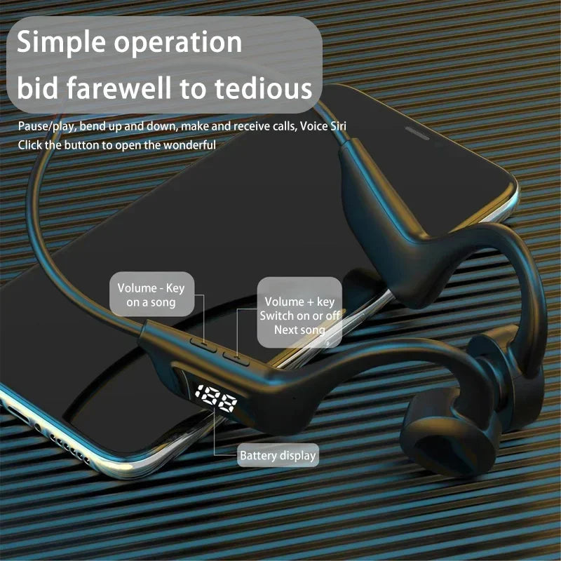 OnePlus Kabellose Knochenschall-Kopfhörer Bluetooth Kopfhörer Sport Schwimmen Bluetooth-kompatibel Kopfhörer Freisprechfunktion mit Mikrofon