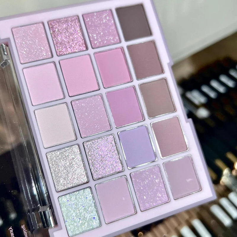 DIKALU 20-Farben Koreanische Lidschatten-Palette mit geringer Sättigung Matt Wasserfest Braun Rosa Lidschatten-Palette Langanhaltendes Tages-Make-up