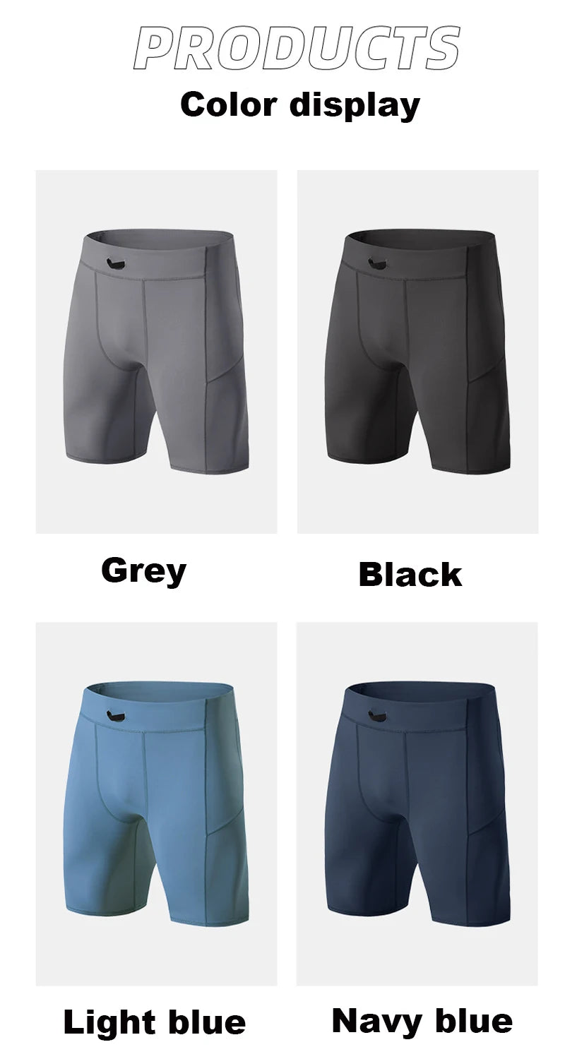 Kompressionsshorts Herren Schnell Trocknend Bodybuilding Tights Shorts Fitness Leggings Elastischer Bund Sportshorts Kurze Hose Gym Laufsport Herren