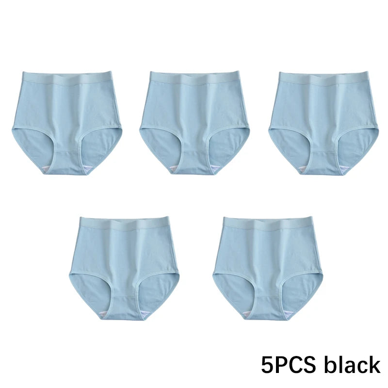 FallSweet 5er-Pack Damen Baumwollslips Nahtlose Plus Size Unterhosen Einfarbige Unterwäsche Weich Atmungsaktive Damenslips