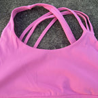 Solid Color High Waist Gym Yoga Short Legging Set Tight Women Cross Back High Impact Shoulder Strap Fitness Bra Top Sportwear