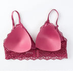 Damen Push-up BH Set Sexy Dessous Geblümte Spitze Kabelloser Bralette Niedriger Bund Höschen Sexy Slips Damen Unterwäsche Intimates
