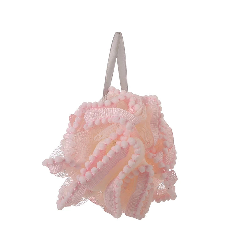 Weiche Netzbadebälle Hautbürste Duschquaste Körperreiniger Peeling-Bürsten Badeblume Badezubehör