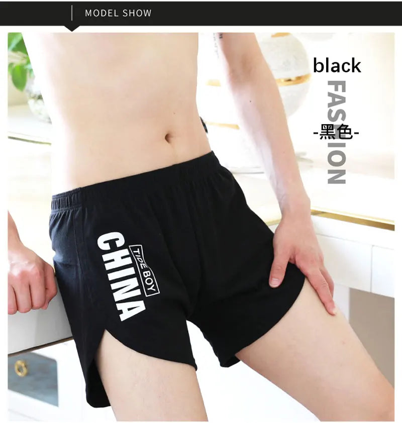 Fashion Locker Herrenunterwäsche 100% Baumwolle Weiche Mittelbund-Boxershorts Atmungsaktive Unterhosen Jungen Große Größen Boxershorts Schlafanzug