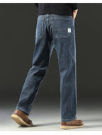 Herren Baggy Jeans Frühling und Herbst Lässige Gerade Stretch Vielseitige Weite Business Denim Hose Bequeme Loose Hose