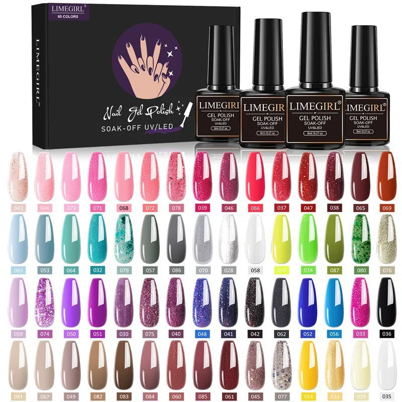 20-Farben-Nageldesign-Set mit LED-Licht, Nagelfeile, Poliermaschine, Glitzer-Diamant-Werkzeugset für den professionellen und privaten Gebrauch