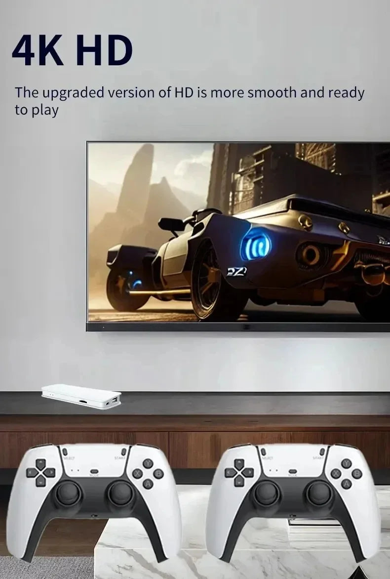 4K HD 64G Videospielkonsole: M15 Game Stick mit über 40.000 klassischen Arcade-Spielen, zwei kabellose Gamepads, Zwei-Spieler-TV-System