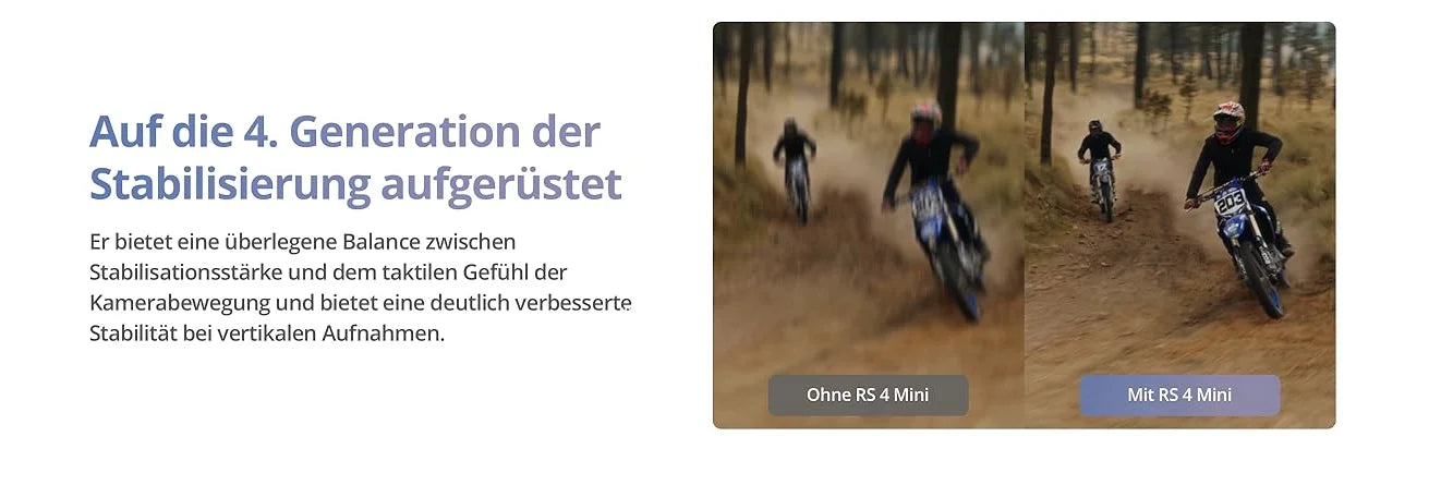 DJI RS 4 Mini Handheld-Gimbal-Stabilisator für Sony A7/ZV Kameras und Smartphones, intelligente Verfolgung, Stabilisierung der 4. Generation