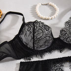 Elegant Lingeries Sexy Hot Exclusive Coffee Bra Belt Thong 3PC with Leg Circles Cute Intimate Lace Tempted Tipsy Set