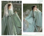 China Traditionelle Hanfu Damen Abendkleider Elegante Feenrock Weite Große Ärmel Elegantes Kleid Bankett Tanz Kleidung Frühling