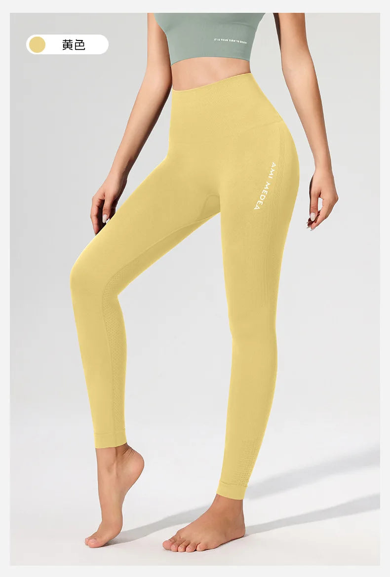 Pfirsich Lift Hüfte Hohe Taille Yogahose Damen Stretch Eng Trainingshose Laufen Sexy Fitnesshose