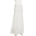 hirigin Tupfen Chiffon-Maxirock Französischer Stil Geraffter Mesh A-Linien-Rock Elegante Maxi-Unterteile Hohe Taille Streetwear