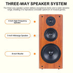 Hochleistungs-Passivlautsprecher, 8 Zoll, Standlautsprecher, 3-Wege-Heim-Audiosystem, 90 dB Empfindlichkeit, Hifi-Holzlautsprecher, ein Paar