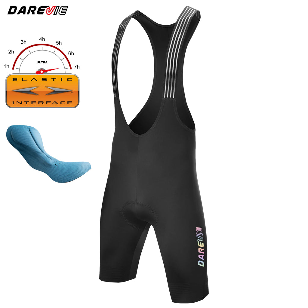 DAREVIE Radhose Seamless 4.0 Italien ELASTIC-INTERFACE Polster Radhose Diamond Beinabschluss Herren Trägerhose