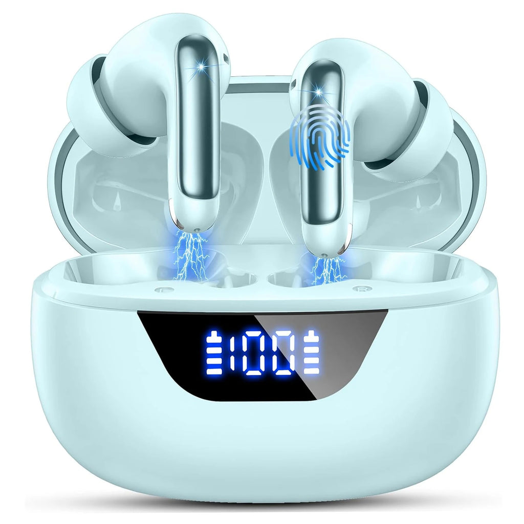 Kabellose Kopfhörer, Bluetooth 5.3 Stereo-Ohrhörer In-Ear mit 4 ENC Mikrofon für klare Anrufe, Geräuschunterdrückende Ohrstöpsel, 48 Stunden Akkulaufzeit.
