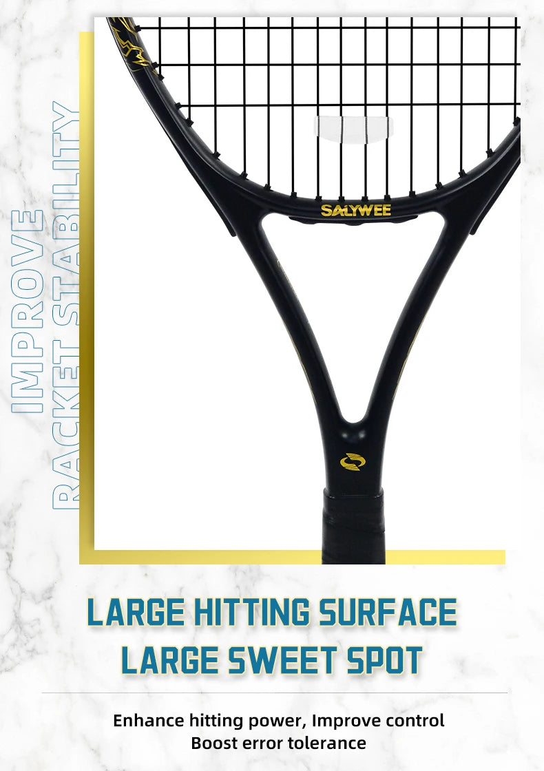 Golden-Dragon Carbonfaser Tennisschläger für Erwachsene, ideal für Fortgeschrittene, Drachen-Design im chinesischen Stil, 50–60 lbs, Gratis-Geschenke