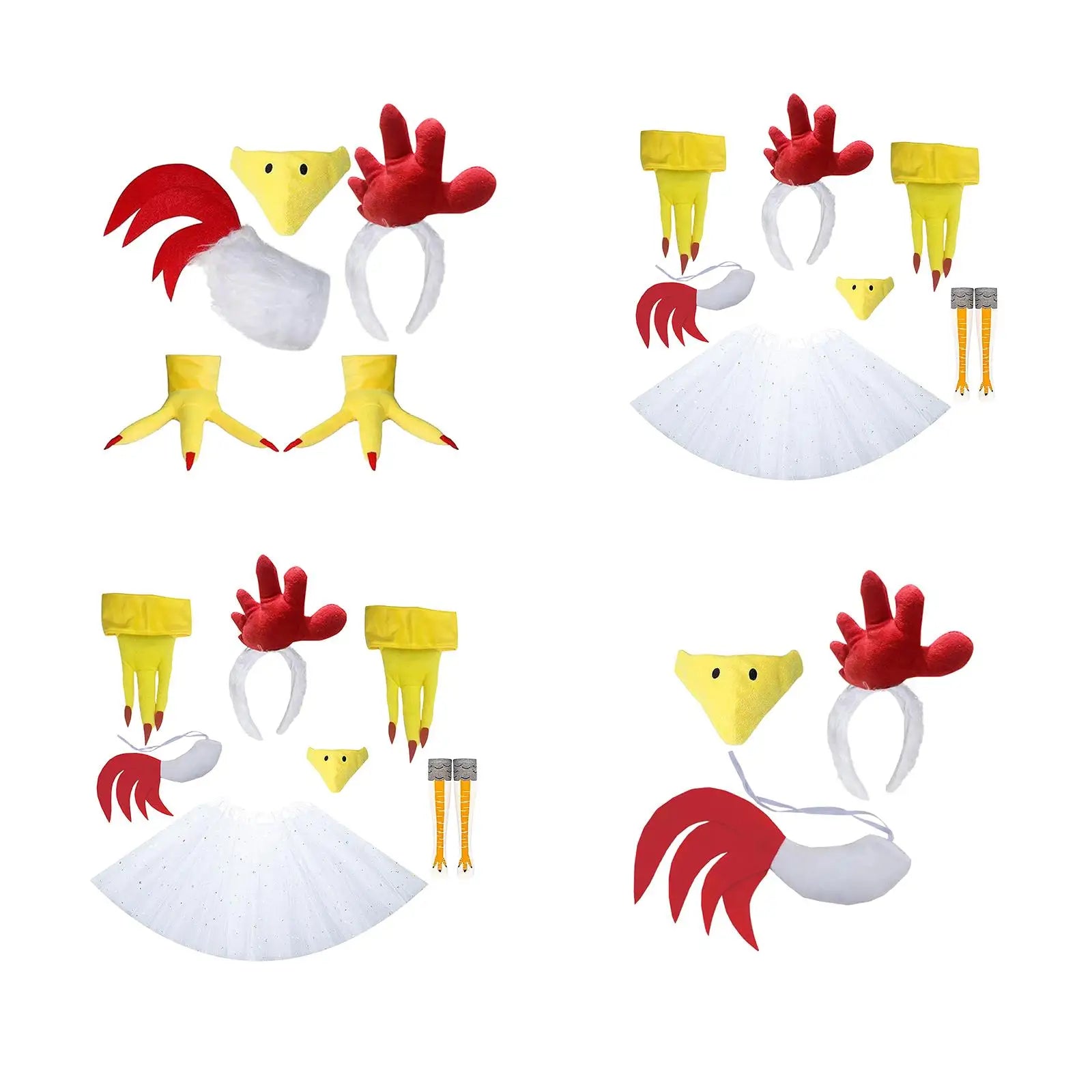 Hühnerkostüm-Set, auffälliges Neuheiten-Verkleidungs-Requisit für Fotobox, Cosplay für Thanksgiving-Partys, Events, Aufführungen, Rollenspiele