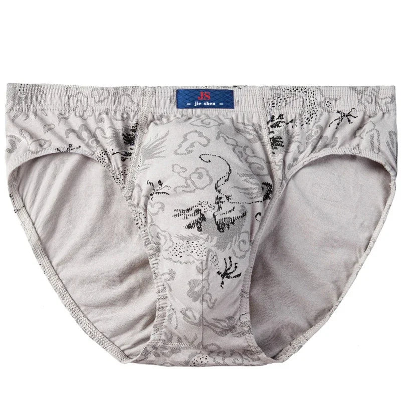 100% Baumwolle Herren-Slips Übergröße Bedruckte Slips Unterwäsche Lockere Dessous Feuchtigkeitsabsorbierend Atmungsaktive Unterhosen