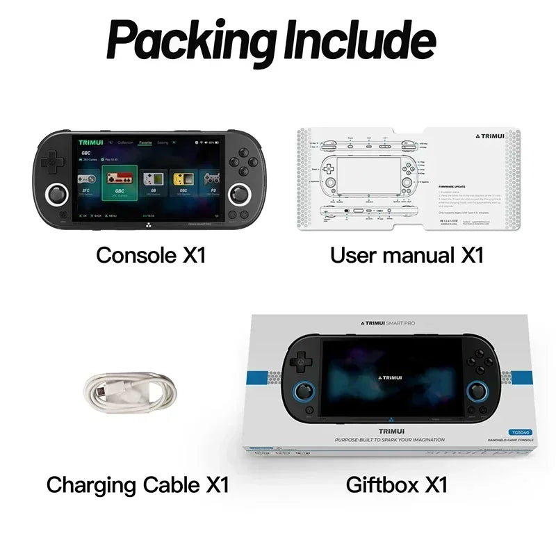 Trimui Smart Pro Handheld-Spielekonsole 4.96'' IPS-Bildschirm Videospielkonsole Linux-System Retro-Videospielkonsolen Geburtstagsgeschenke