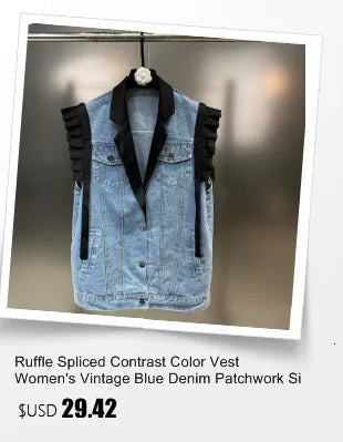 Mode Jeansweste Damen Cropped Frühling Sommer Ärmellose Tops Kurze Jacken Weste Top Oberbekleidung Jeans Cowboy Female