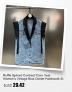 Mode Jeansweste Damen Cropped Frühling Sommer Ärmellose Tops Kurze Jacken Weste Top Oberbekleidung Jeans Cowboy Female