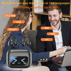 Touchscreen-Bluetooth-Kopfhörer 144 Sprachen Echtzeit-Übersetzung Kopfhörer Drahtlose Open-Ear-Clips Sport-Gaming-Kopfhörer