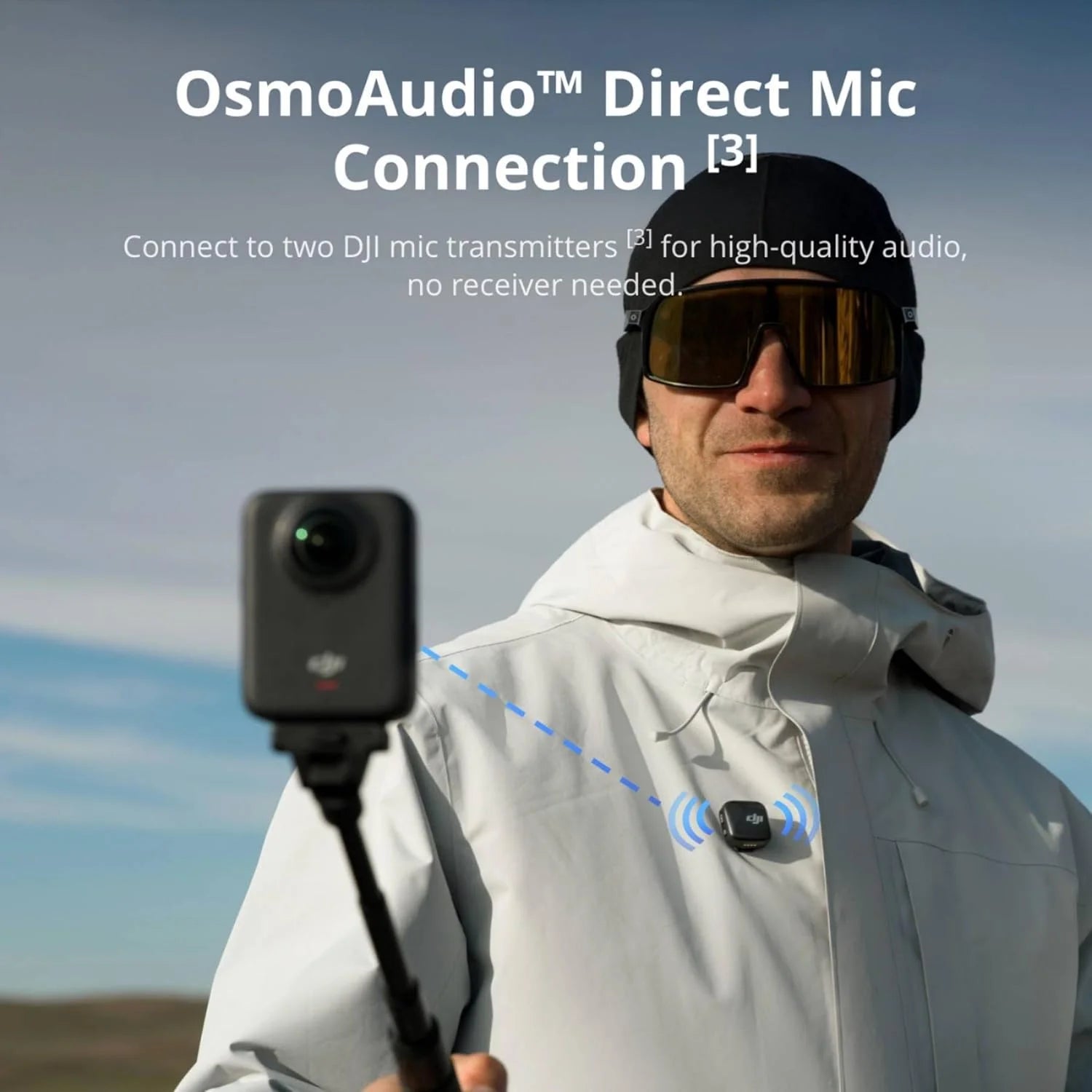 DJI Osmo 360 Kamera, Wasserdichte 8K 360°-Action-Kamera 1-Zoll 360°-Bildgebung, native 8K 360°-Videos, 105 GB, 360°-Action-Kamera