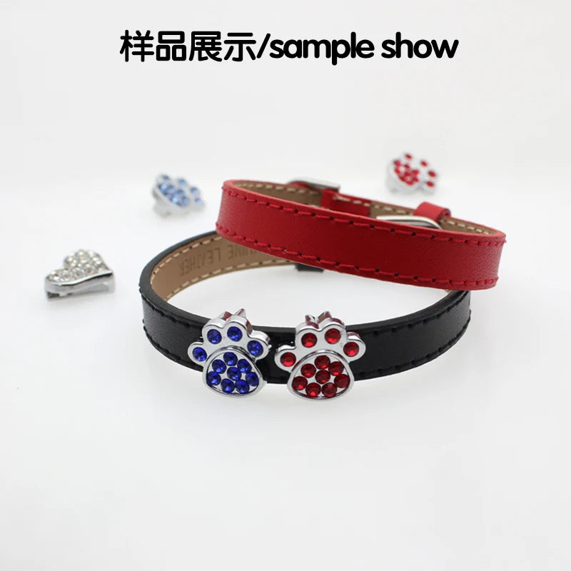 20 Stück 10mm Echtes Lederarmband für Frauen Schiebebuchstaben-Anhänger Armband Schmuckherstellung DIY Haustierhalsband Schlüsselanhänger-Band