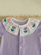 MILANCEL Sommer Baby Strampler 0-24M Weicher bequemer Kleinkind Overall Bestickte Blumen Baby Mädchen Kleidung