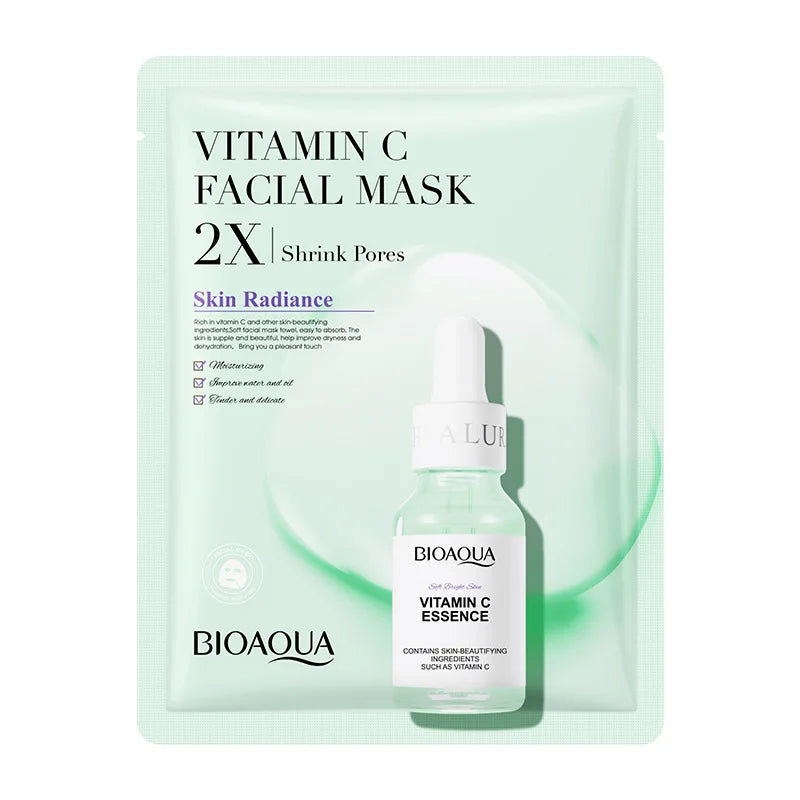 20 Stück BIOAQUA Centella Collagen Gesichtsmaske VC Feuchtigkeitsspendende Erfrischende Tuchmasken Hyaluronsäure Gesichtsmaske Hautpflegeprodukte