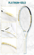 Golden-Dragon Carbonfaser Tennisschläger für Erwachsene, ideal für Fortgeschrittene, Drachen-Design im chinesischen Stil, 50–60 lbs, Gratis-Geschenke