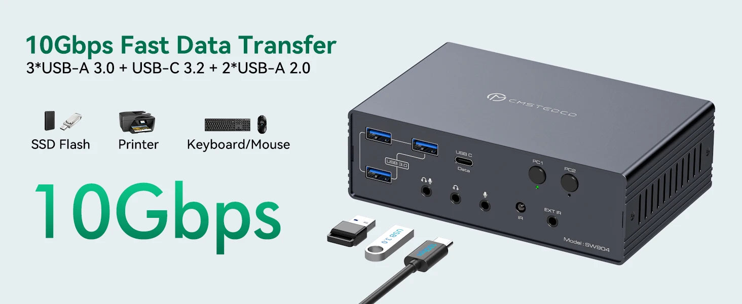 USB C Dockingstation HDMI KVM Switch 2/3/4 PCs 3 Monitore 4K@60Hz Thunderbolt 4 für 3 Monitore 2/3/4 Laptops mit DisplayLink