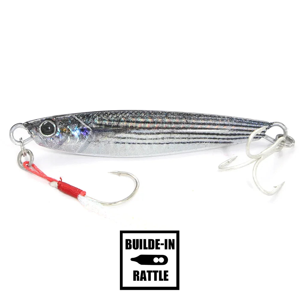 B&U Rattle Jig Meeresköder Metall-Jig 40g 60g 80g Weitwurfköder Spinn-Kunstköder mit Haken Blinker Angelzubehör