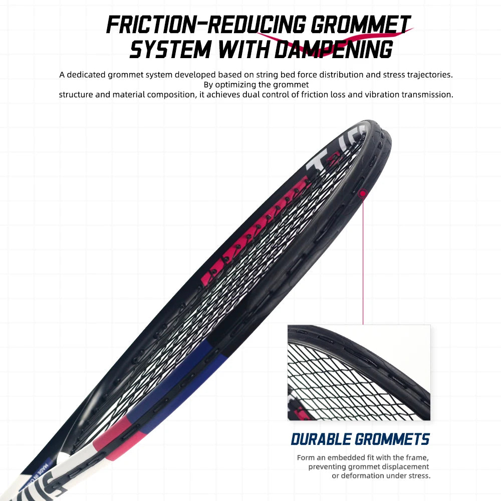 NEXUS Carbon Tennisschläger, Speed Aesthetic Design, breiter stabiler Dreiecksrahmen, geringer Windwiderstand und hohe Kontrolle
