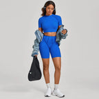 Nahtlose Yoga-Sets Sport-Fitness Hochbund-Hüfthebe-Formhose Rückenfreier BH-Anzug Workout-Gym-Leggings-Sets für Damen