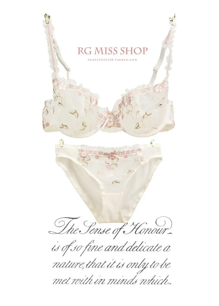 Französischer Minimizer-BH-Set | Große Größe, ungefüttert, Spitze, Halb-Cup, große Körbchen, dünn, Anti-Schwerkraft, transparenter Dessous-Set BANERDANNI BHs