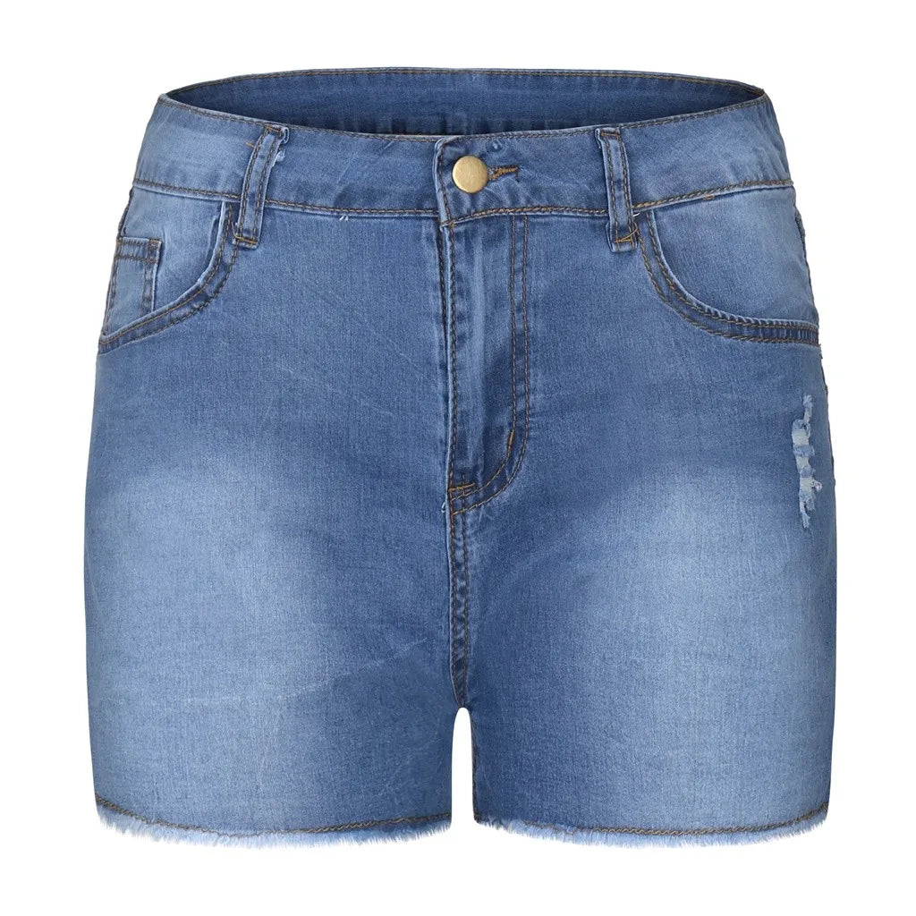 Damen High Waist Po-Lifting Jeans Shorts Ausgefranster Saum Stretchy Bodycon Jeans Shorts Sexy Sommer Club Hot Pants Streetwear 2026