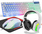 MAMBASNAKE T11 UK 100% Gaming Keyboard&Mouse&Headset&Mouse Pad Combo Set Rainbow Backlit Keyboard, 2400DPI 4 Buttons USB Wired
