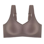 Damen-Push-up-BH, schön am Rücken, große Größen, weicher Halt, nahtlos, einteilig, ohne Bügel, verstellbarer, dünner Sport-BH nahtlos
