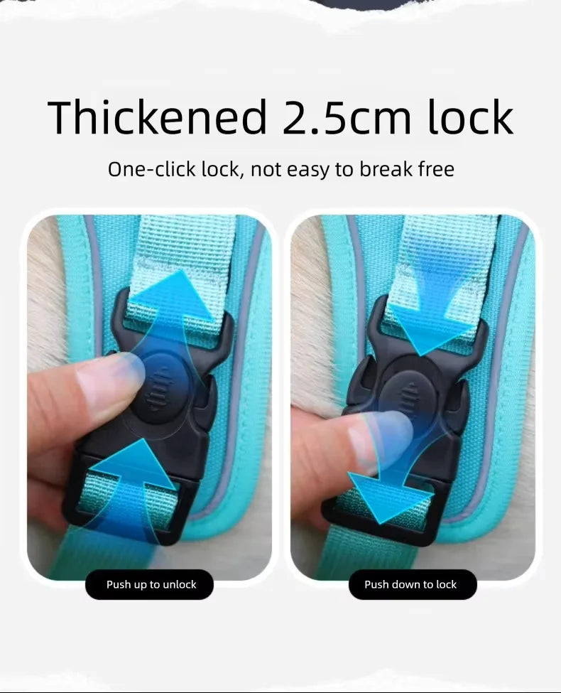 Anti Pull Dog Harness for Large Medium Dogs Reflective Escape Proof Tracker Chest Strap Breathable Adjustable Pet Supplies